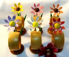 6 alte Serviettenringe Holz